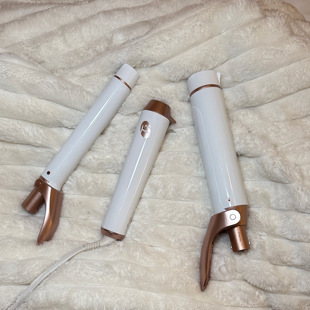 T3 Interchangeable White & Rose Gold  Curling Iron - Used Once!